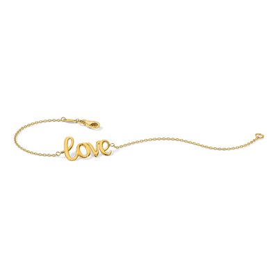 14K Yellow Gold LOVE Script Bracelet – view 7