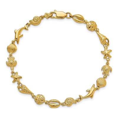 14K Yellow Gold Sea Life Bracelet – view 4