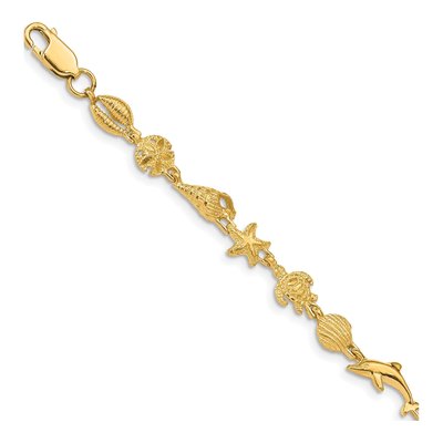 14K Yellow Gold Sea Life Bracelet