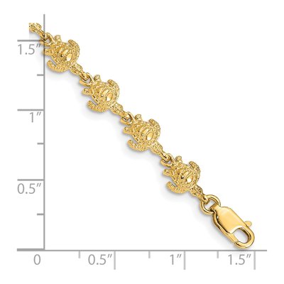 14K Yellow Gold Textured Turtle Bracelet – view 4