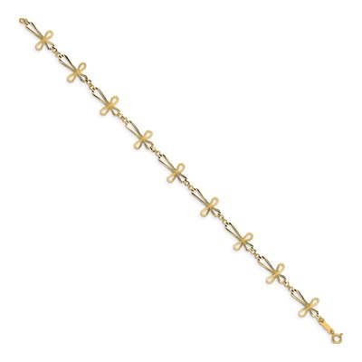14K Yellow Gold Open Cross Bracelet – view 3