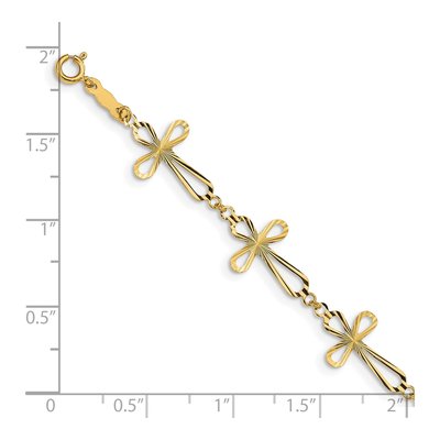 14K Yellow Gold Open Cross Bracelet – view 4
