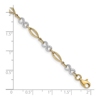 14K Two-Tone Gold Infinity Link Bracelet – view 3