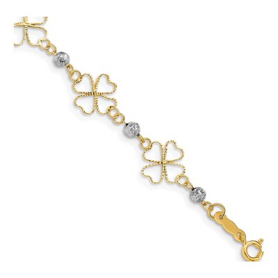 14K Two-Tone Gold Clover Bracelet