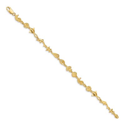 14K Yellow Gold Ocean Motif Bracelet – view 2