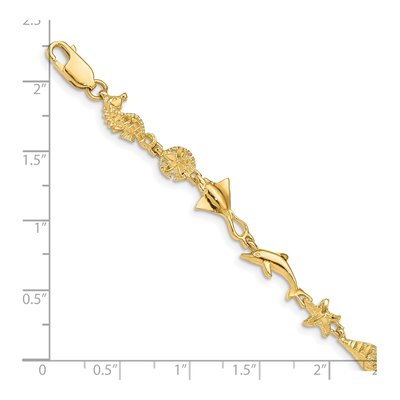 14K Yellow Gold Ocean Motif Bracelet – view 3