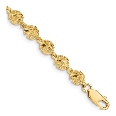 14K Yellow Gold Sand Dollar Bracelet