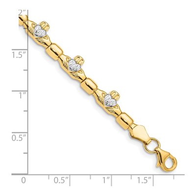 14K Yellow Gold Claddagh Link Bracelet – view 5