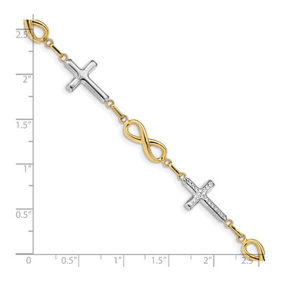14K Yellow Gold Cross Infinity Link Bracelet – view 5