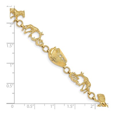 14K Yellow Gold Noah's Ark Bracelet – view 3