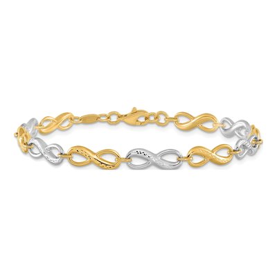 14K Two-Tone Gold Infinity Link Bracelet – view 4