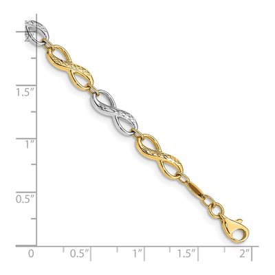 14K Two-Tone Gold Infinity Link Bracelet – view 5