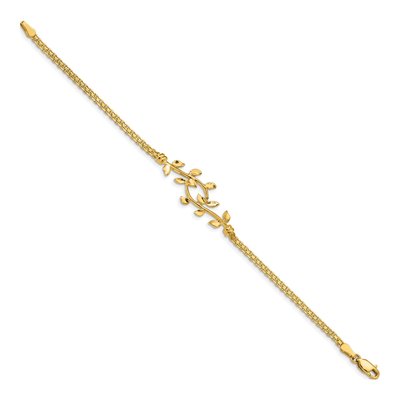 14K Yellow Gold Leaves Bismark Bracelet – view 3