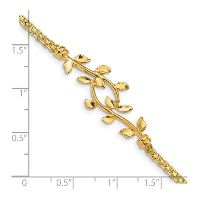 14K Yellow Gold Leaves Bismark Bracelet – view 4
