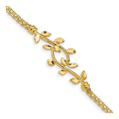 14K Yellow Gold Leaves Bismark Bracelet