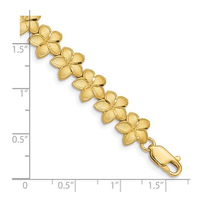 14K Yellow Gold Plumeria Floral Bracelet – view 5