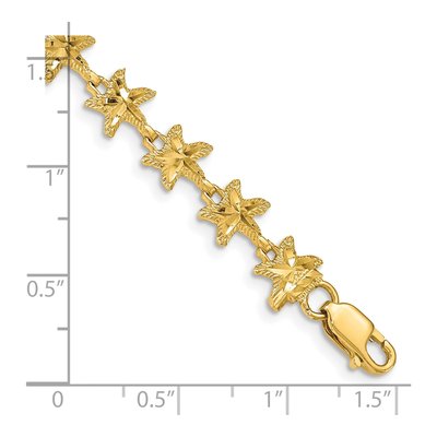 14K Yellow Gold Diamond-Cut Starfish Bracelet – view 3