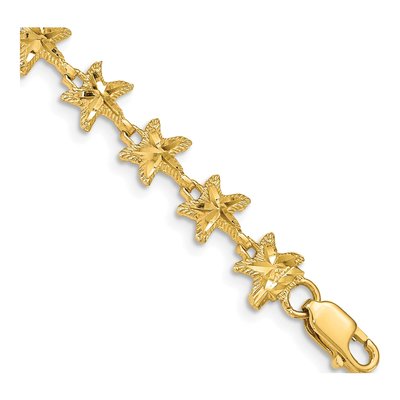 14K Yellow Gold Diamond-Cut Starfish Bracelet