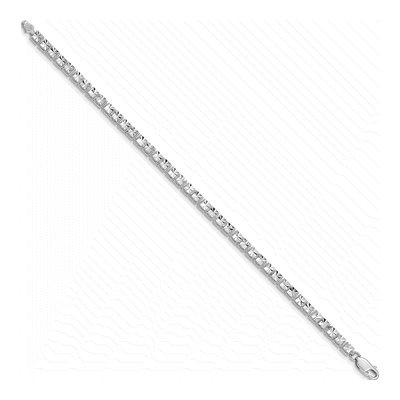14K White Gold Diamond-Cut Squares Bracelet – view 3