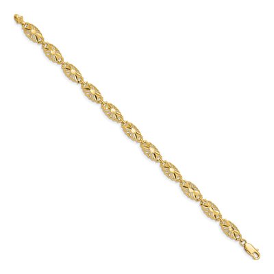 14K Yellow Gold Diamond-Cut Filigree Bracelet – view 3