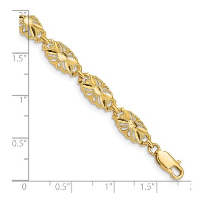 14K Yellow Gold Diamond-Cut Filigree Bracelet – view 4