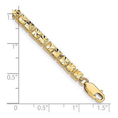 14K Yellow Gold Diamond-Cut Squares Bracelet – view 5