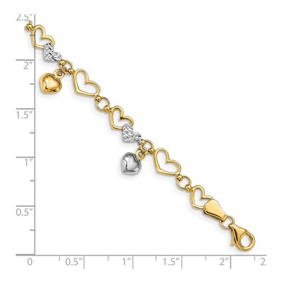 14K Yellow Gold Heart Link Bracelet – view 3