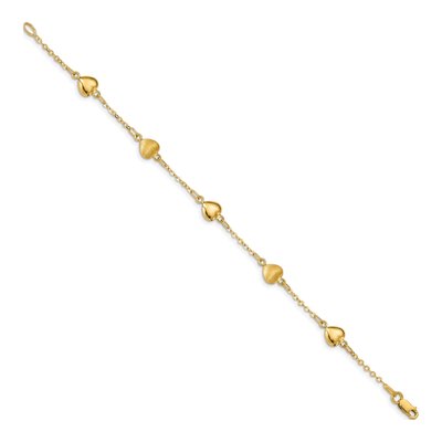 14K Yellow Gold Puffed Hearts Bracelet – view 3