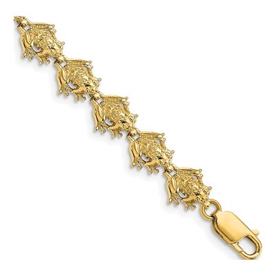 14K Yellow Gold Frog Bracelet