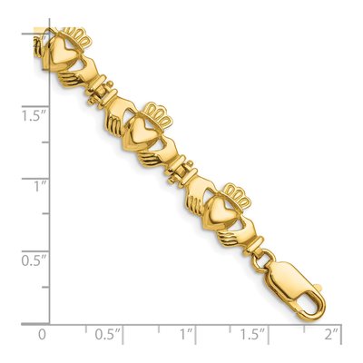 14K Yellow Gold Claddagh Link Bracelet – view 4