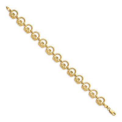 14K Yellow Gold Claddagh Circle Horizontal Bracelet – view 2
