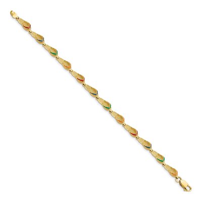 14K Yellow Gold Enameled Flip Flop Bracelet – view 3