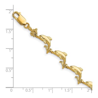 14K Yellow Gold Dolphin Bracelet – view 3