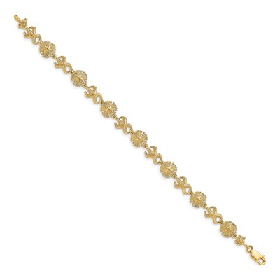 14K Yellow Gold Starfish Sand Dollar Bracelet – view 2