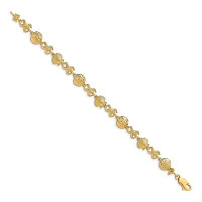 14K Yellow Gold Seashell Themed Bracelet – view 2