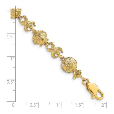 14K Yellow Gold Seashell Themed Bracelet – view 3