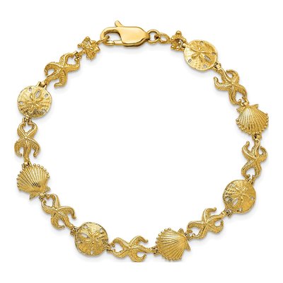14K Yellow Gold Seashell Themed Bracelet – view 4