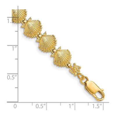 14K Yellow Gold Scallop Shell Bracelet – view 4