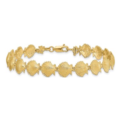 14K Yellow Gold Scallop Shell Bracelet – view 5