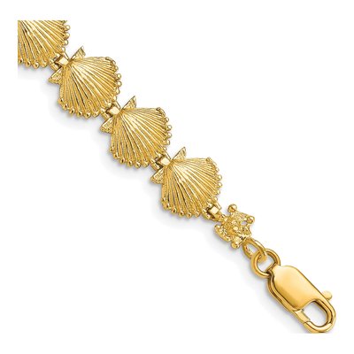 14K Yellow Gold Scallop Shell Bracelet