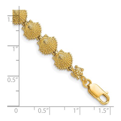 14K Yellow Gold Scallop Shell Bracelet – view 3