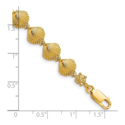 14K Yellow Gold Scallop Shell Bracelet – view 4
