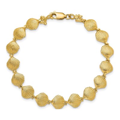 14K Yellow Gold Scallop Shell Bracelet – view 5