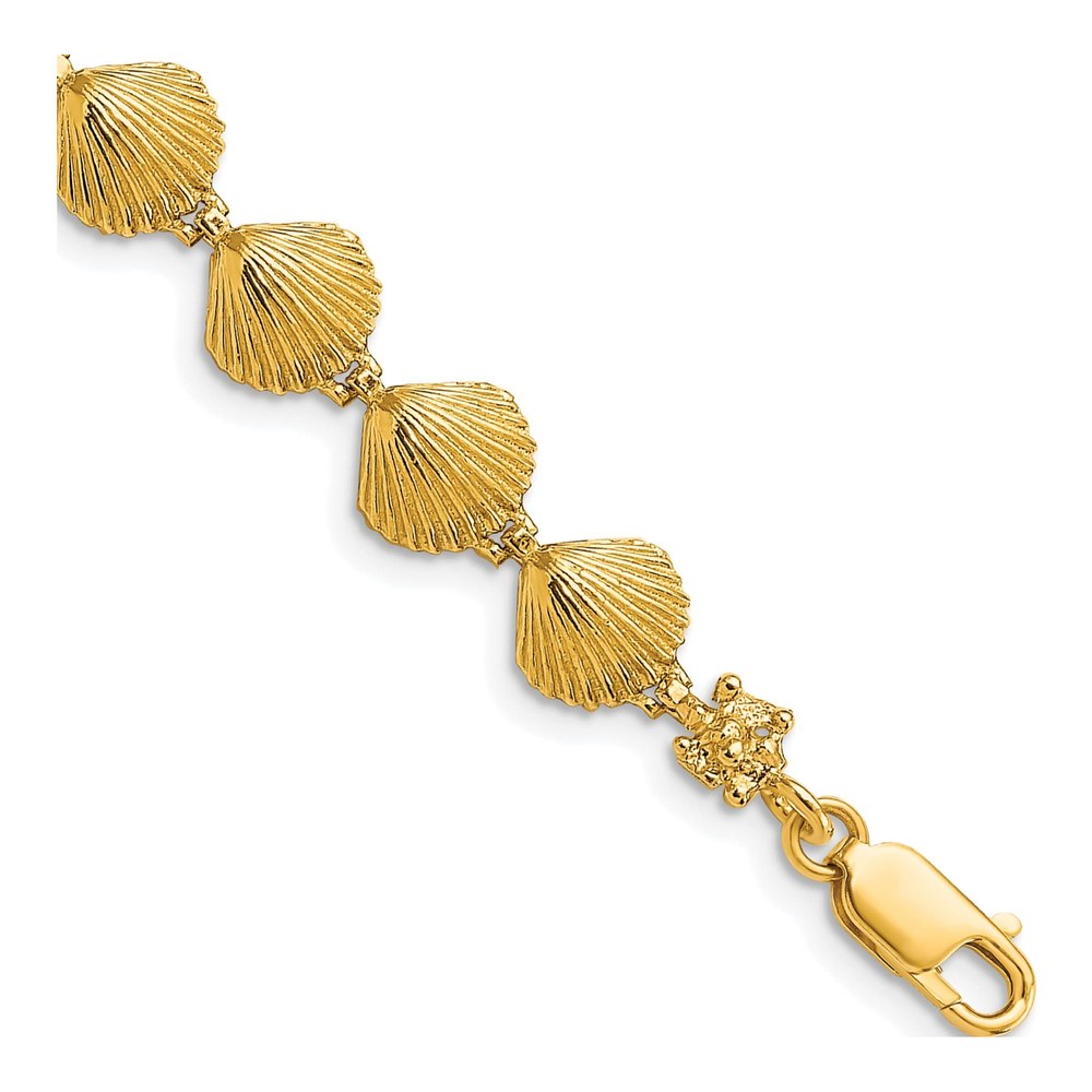 14K Yellow Gold Scallop Shell Bracelet