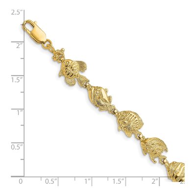 14K Yellow Gold Tropical Fish Bracelet – view 3