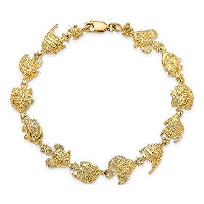 14K Yellow Gold Tropical Fish Bracelet – view 4