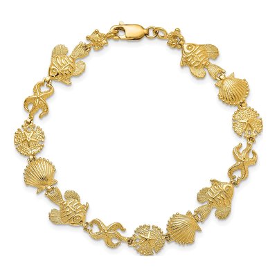 14K Yellow Gold Sea Life Bracelet – view 5