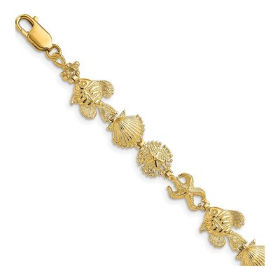 14K Yellow Gold Sea Life Bracelet