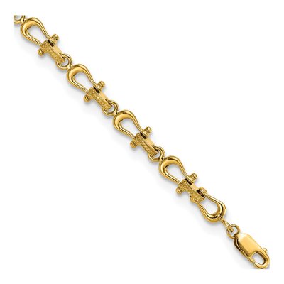 14K Yellow Gold Anchor Shackle Bracelet