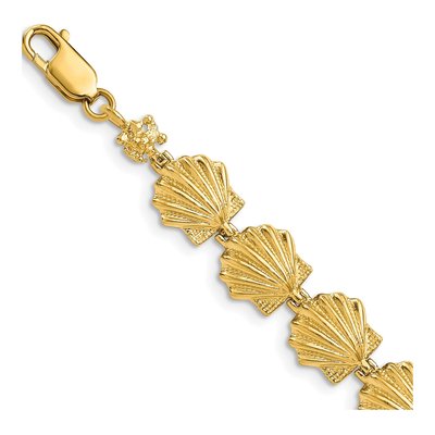 14K Yellow Gold Scallop Shell Bracelet